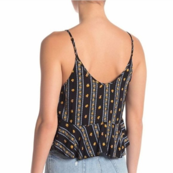 Free People Love to Printed Cami Black Size Large - Picture 2 of 5